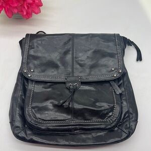 THE SAK convertible Black Leather Backpack Crossbody Bag. BP2265B